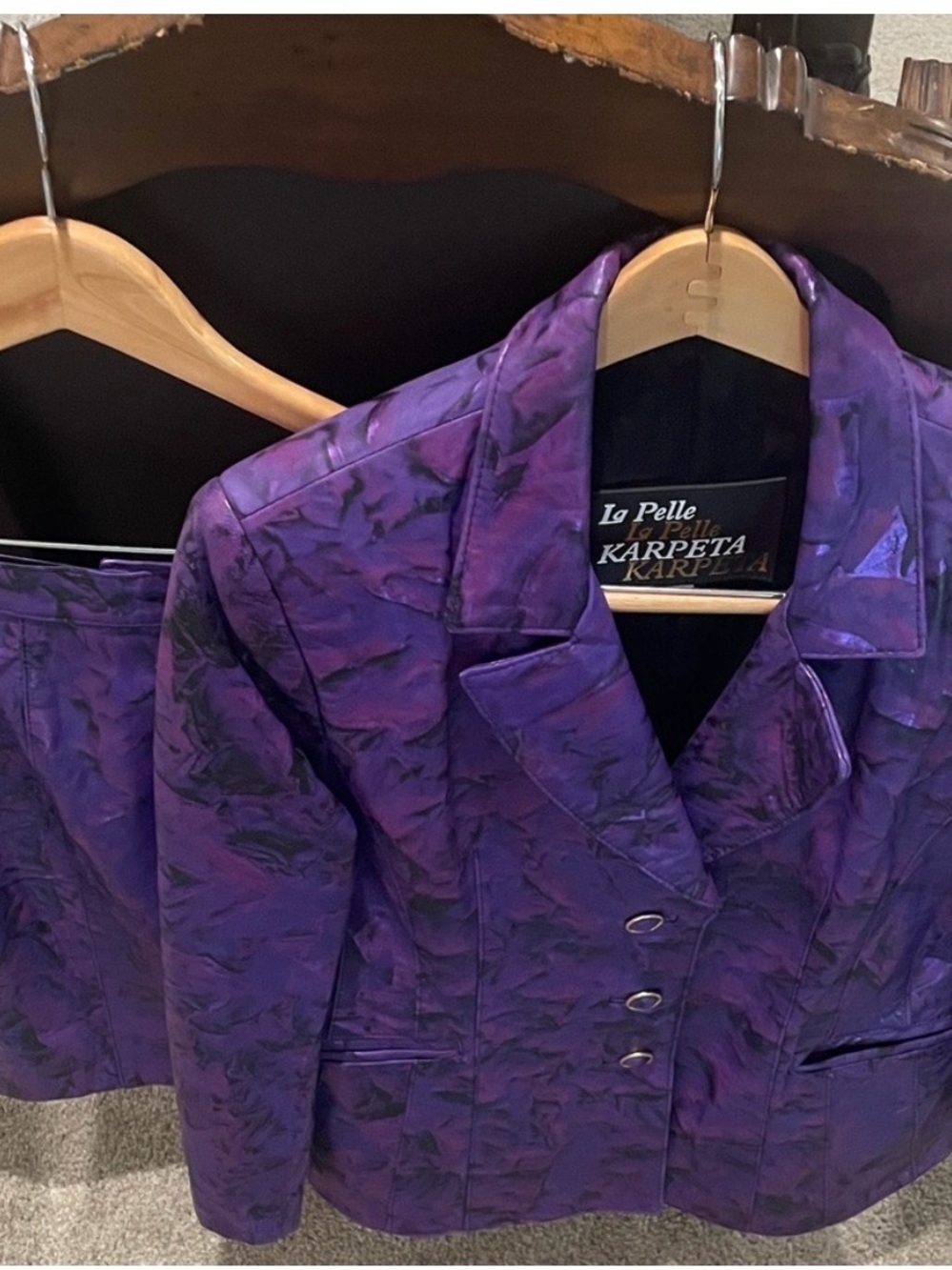 Pellet Purple Metallic Button-Front Jacket - Picture 3 of 6